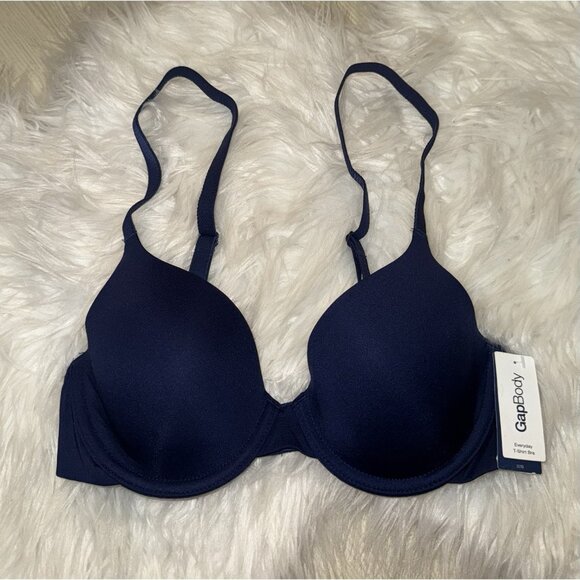 Gap Body Everyday T-Shirt Bra Lined Underwire Womens 32B Blue New Nwt - Picture 2 of 6